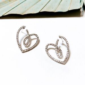 Silver heart stud earrings #67